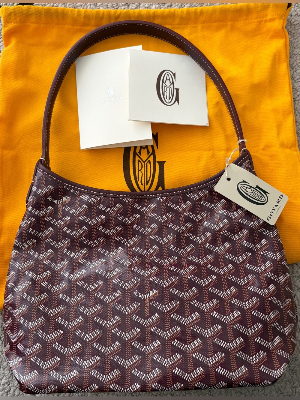 Authentic NWT Goyard Hobo Bohème Mini Burgundy